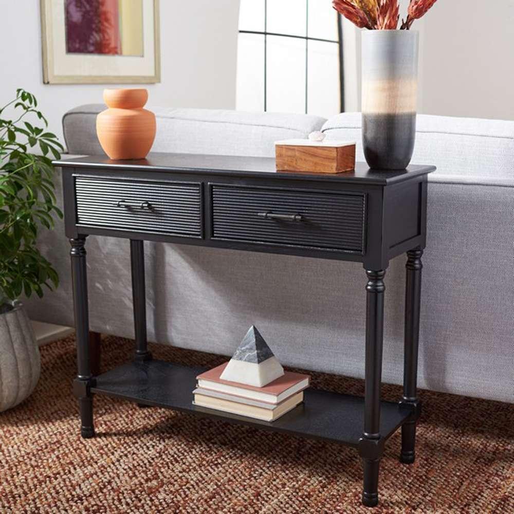 Safavieh - Ryder 2Drw Console Table - Black - CNS5719B veiw 2
