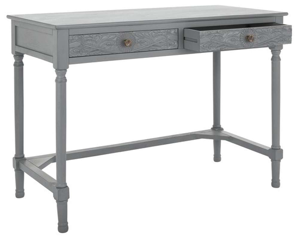 Safavieh - Ryleigh 2 Drawer Desk - Distressed Grey - DSK5706B veiw 4