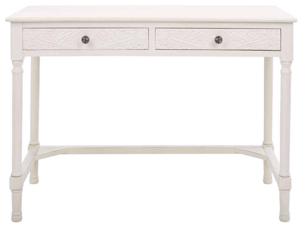 Safavieh - Ryleigh 2 Drawer Desk - Distrssed White - DSK5706A veiw 1