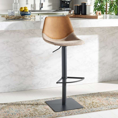 Safavieh - Rylen Gas Lift Bar Stool - Cognac - Black - BST3012A veiw 2