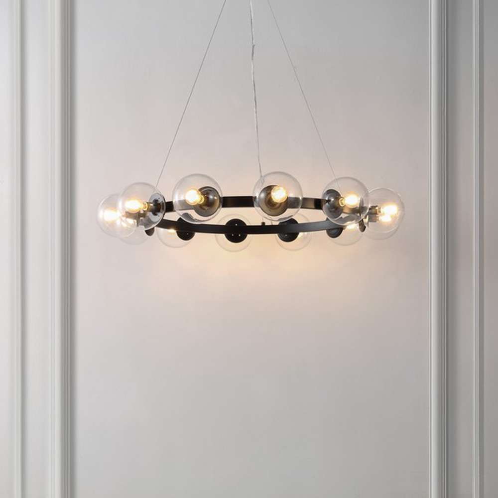 Safavieh - Rylian 12 Lt 38in Chandelier - Black - CHA4063A veiw 2