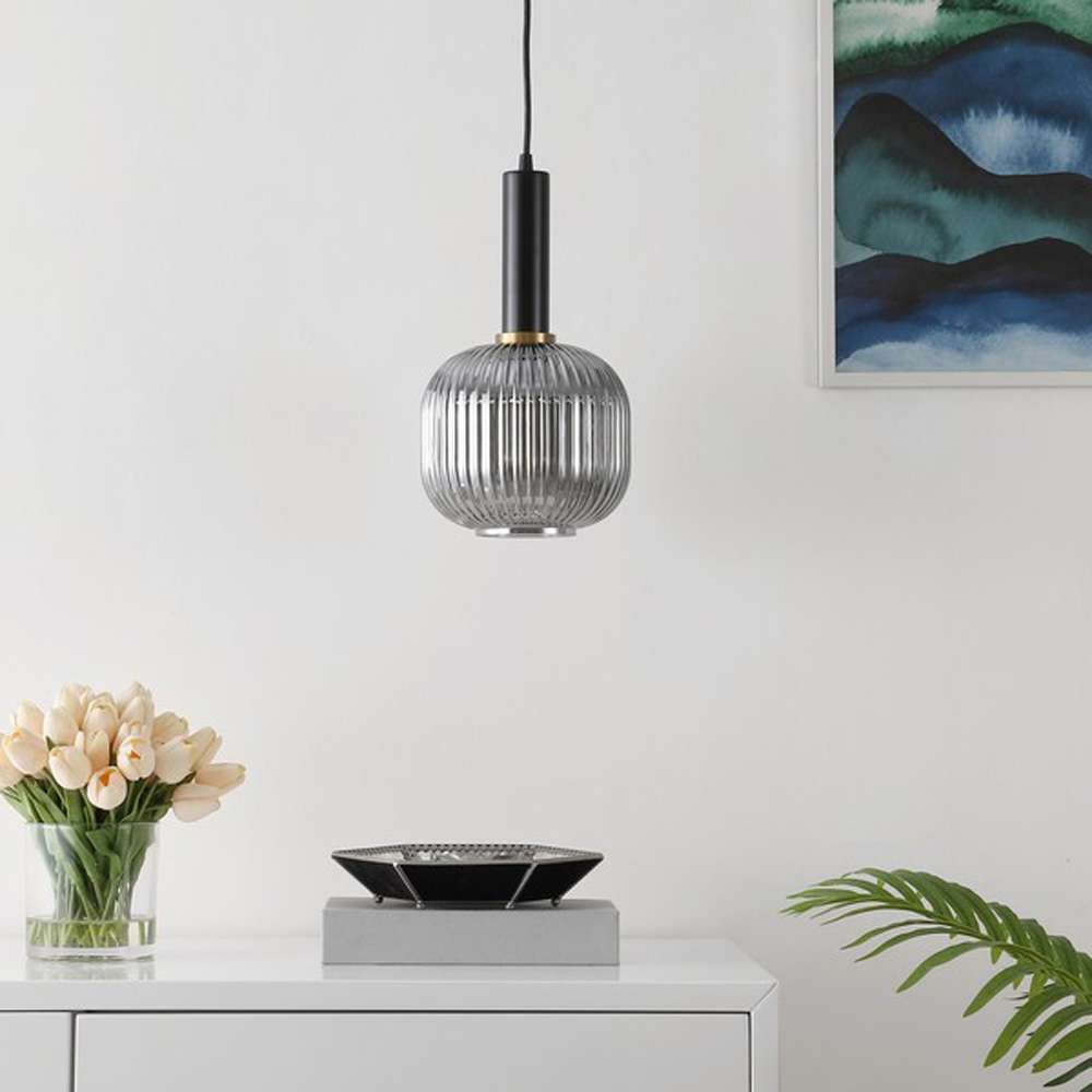 Safavieh - Rynner 8 Inch Pendant - Smoke Grey - Black - PND4148A veiw 1