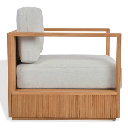 Safavieh - Saint Lucia Reeded Brazilian Teak Wood Patio Chair / Natural Teak / White - CPT1072A view 2