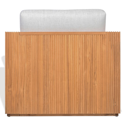 Safavieh - Saint Lucia Reeded Brazilian Teak Wood Patio Chair / Natural Teak / White - CPT1072A view 3