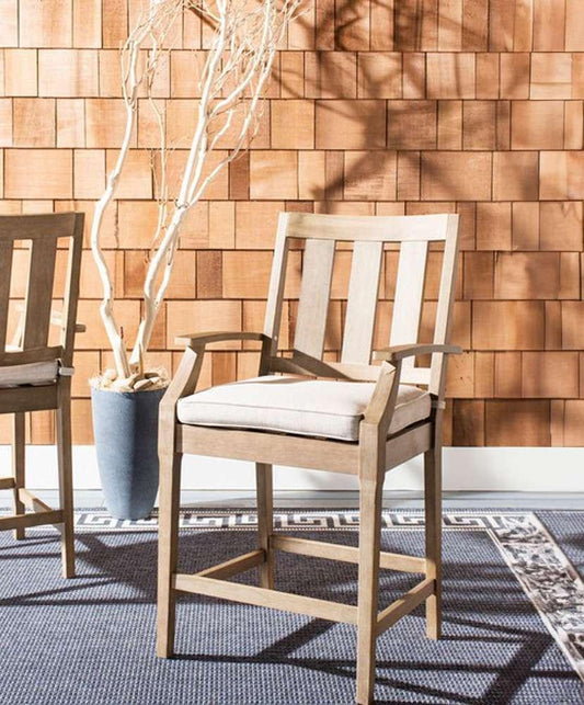 Safavieh - Couture - San Salvador Patio Counter Stool - Natural - White  (Set of 2) - CPT1020A-SET2 veiw 1
