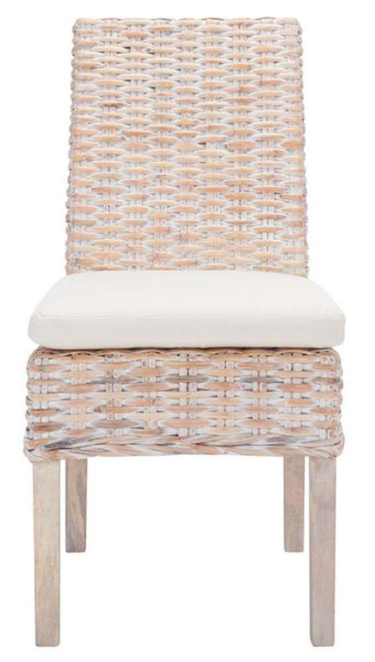 Safavieh - Sanibel Side Chair W/ Cushion - White - White Washed  (Set of 2) - FOX6541A-SET2 veiw 1
