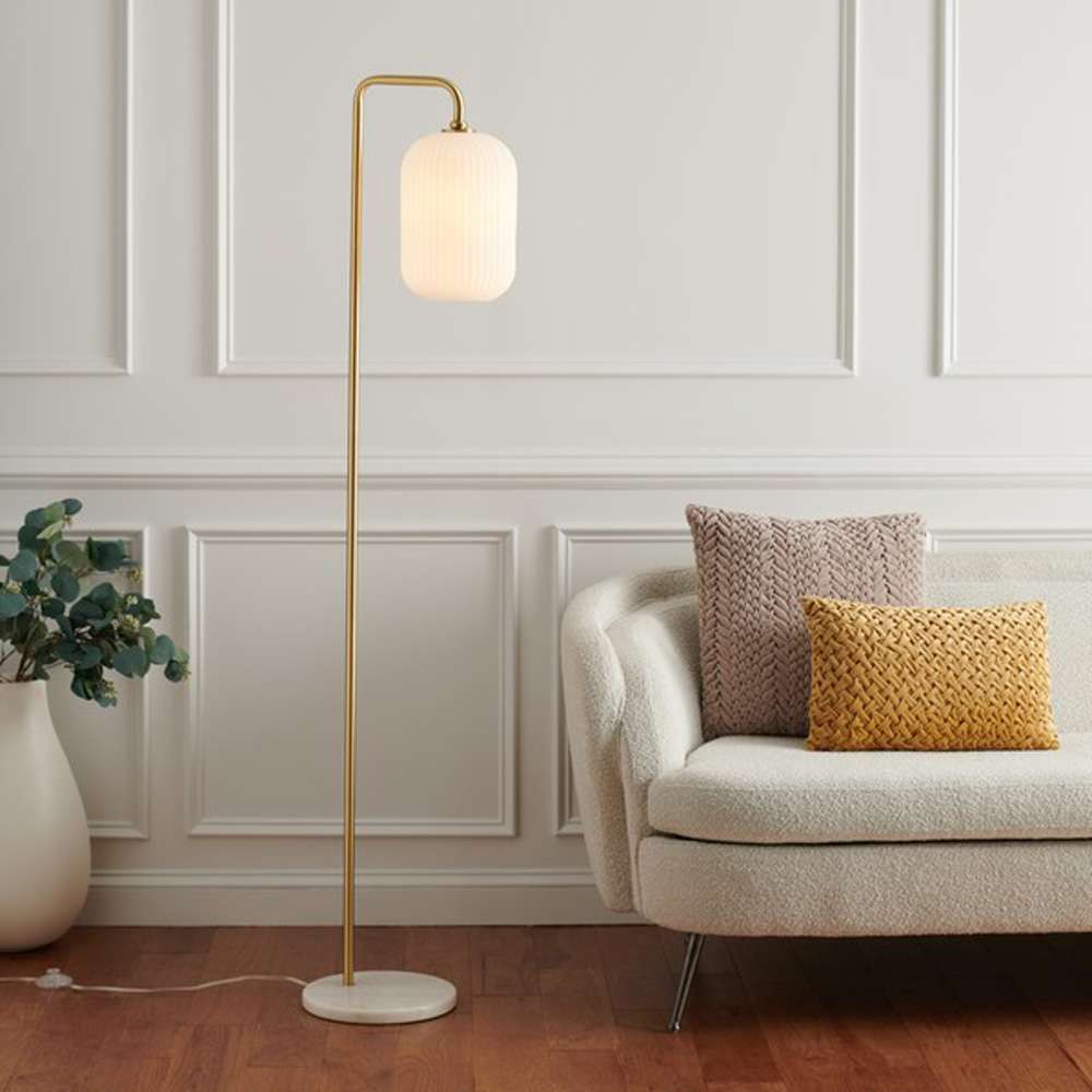 Safavieh - Santina 60in Floor Lamp - Gold - White Marble - FLL7007A veiw 2
