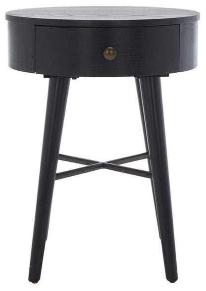 Safavieh - Scully 1 Drawer Nightstand - Black - Antique Gold - NST6406B veiw 1