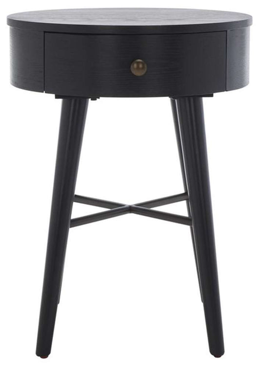 Safavieh - Scully 1 Drawer Nightstand - Black - Antique Gold - NST6406B veiw 1