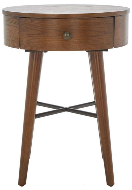 Safavieh - Scully 1 Drawer Nightstand - Medium Oak - Antique Gold - NST6406C veiw 1