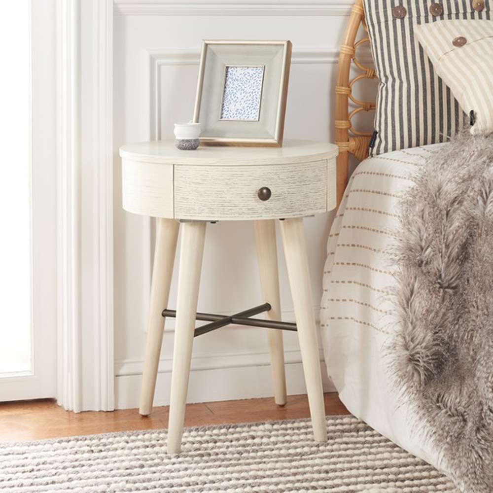 Safavieh - Scully 1 Drawer Nightstand - White Washed - Antique Gold - NST6406A veiw 3