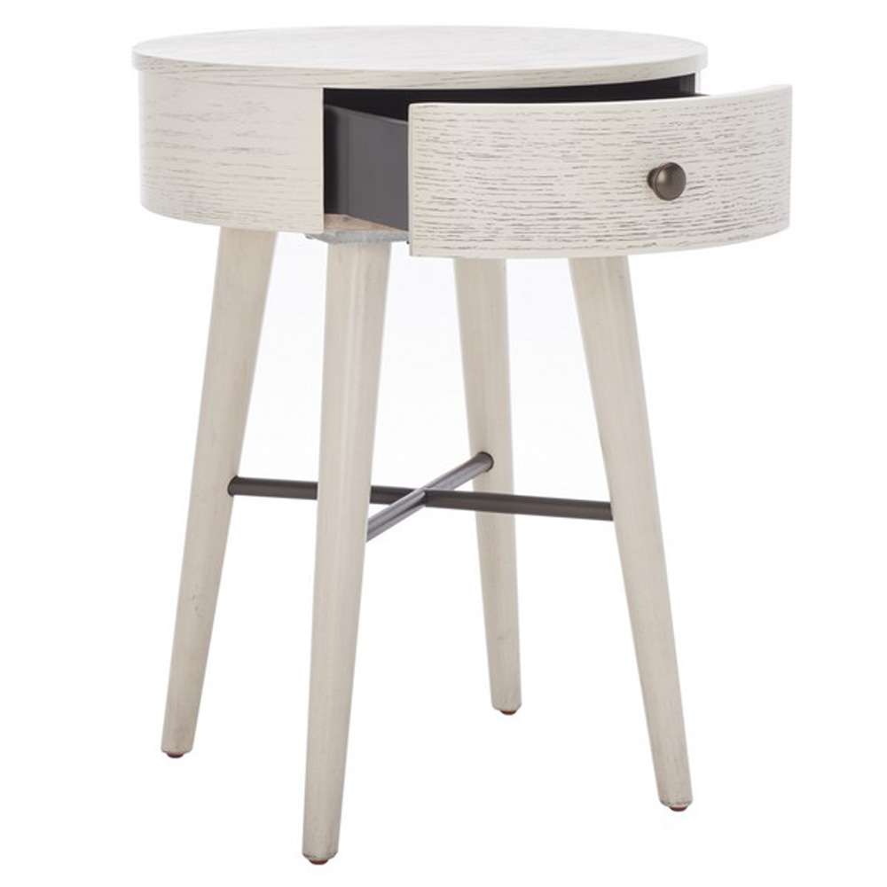 Safavieh - Scully 1 Drawer Nightstand - White Washed - Antique Gold - NST6406A veiw 4