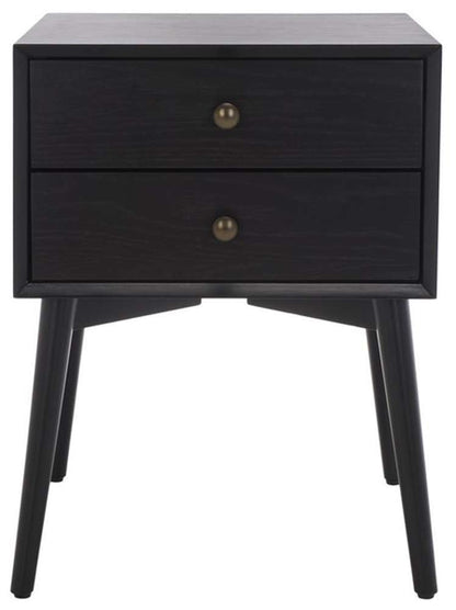 Safavieh - Scully 2 Drawer Nightstand - Black - Antique Gold - NST6407B veiw 1