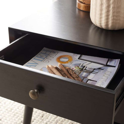 Safavieh - Scully 2 Drawer Nightstand - Black - Antique Gold - NST6407B veiw 2