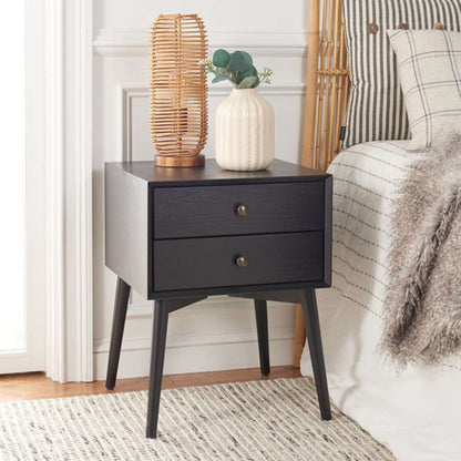 Safavieh - Scully 2 Drawer Nightstand - Black - Antique Gold - NST6407B veiw 3