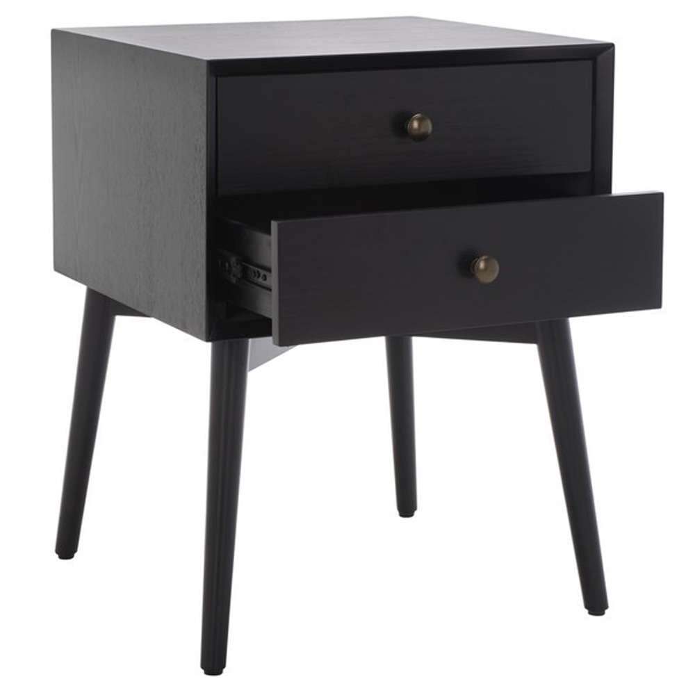 Safavieh - Scully 2 Drawer Nightstand - Black - Antique Gold - NST6407B veiw 4