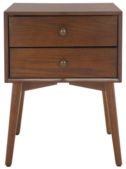 Safavieh - Scully 2 Drawer Nightstand - Medium Oak - Antique Gold - NST6407C veiw 1