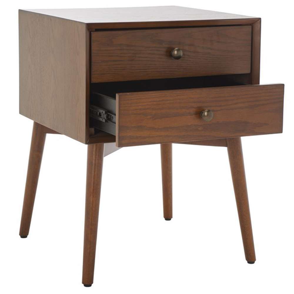 Safavieh - Scully 2 Drawer Nightstand - Medium Oak - Antique Gold - NST6407C veiw 4