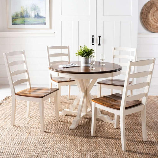Safavieh - Shay 5 Piece Dining Set - White - Natural - DNS9205A veiw 1