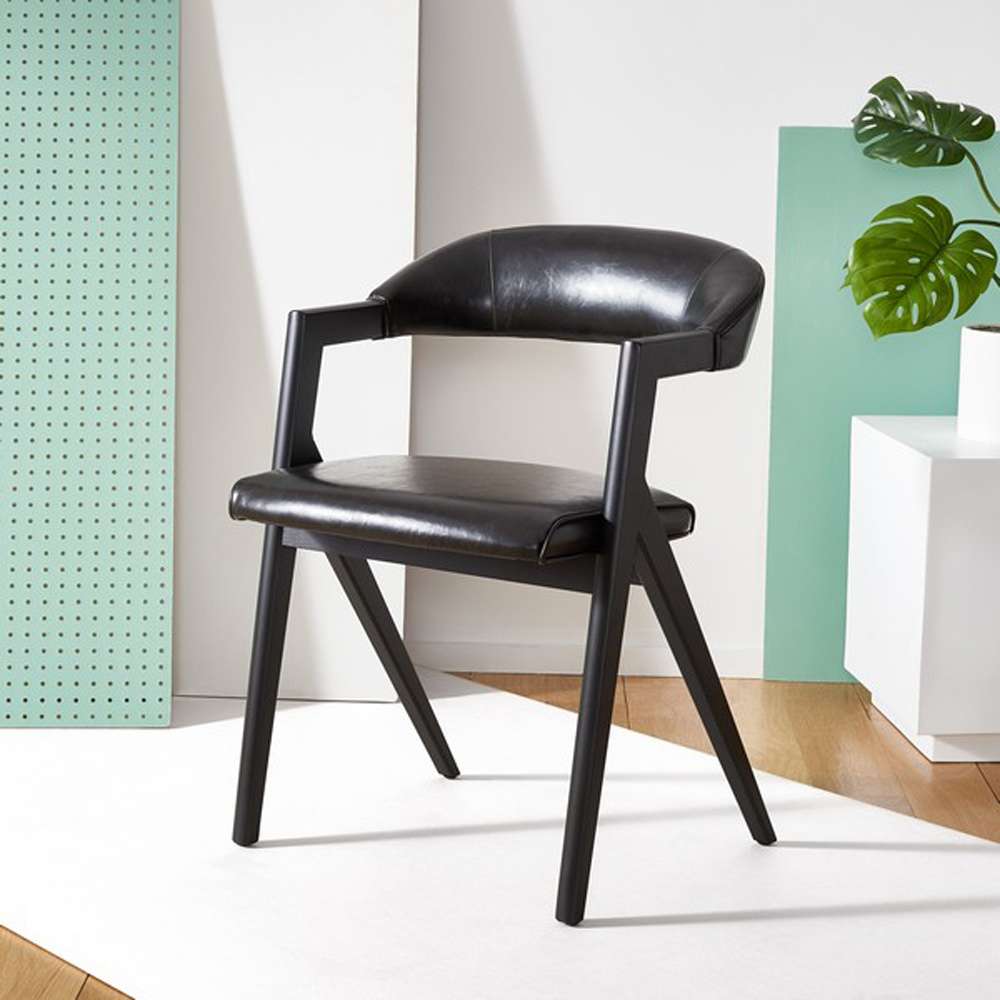 Safavieh - Couture - Sherisse Vegan Dining Chair - Black - SFV5024A veiw 3