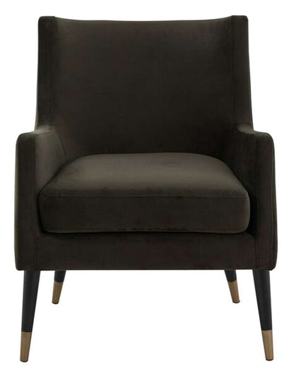 Safavieh - Couture - Sicily Velvet Arm Chair - Shale - Antique Brass - KNT7060A veiw 1