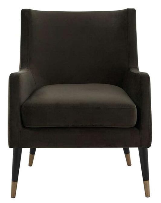 Safavieh - Couture - Sicily Velvet Arm Chair - Shale - Antique Brass - KNT7060A veiw 1