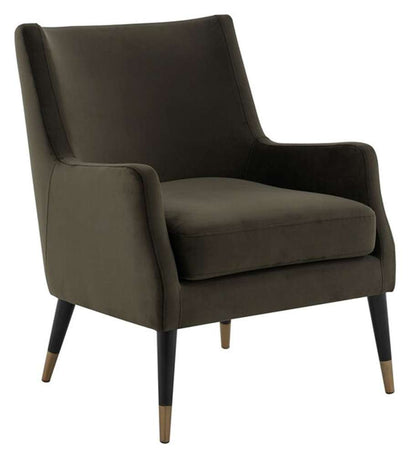 Safavieh - Couture - Sicily Velvet Arm Chair - Shale - Antique Brass - KNT7060A veiw 3