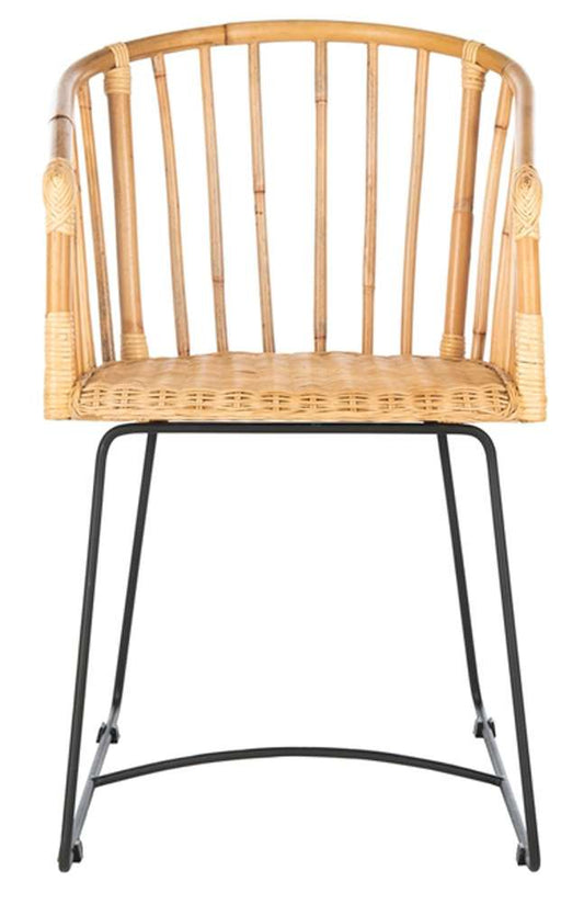 Safavieh - Siena Rattan Dining Chair - Natural Unfinished - Black - DCH6501A veiw 1
