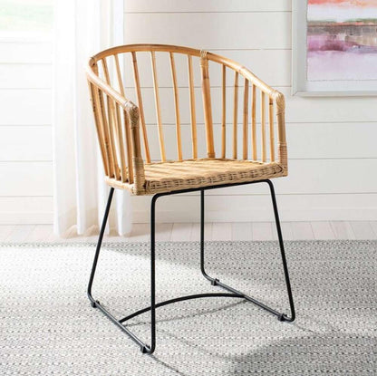 Safavieh - Siena Rattan Dining Chair - Natural Unfinished - Black - DCH6501A veiw 2