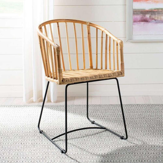 Safavieh - Siena Rattan Dining Chair - Natural Unfinished - Black - DCH6501A veiw 2