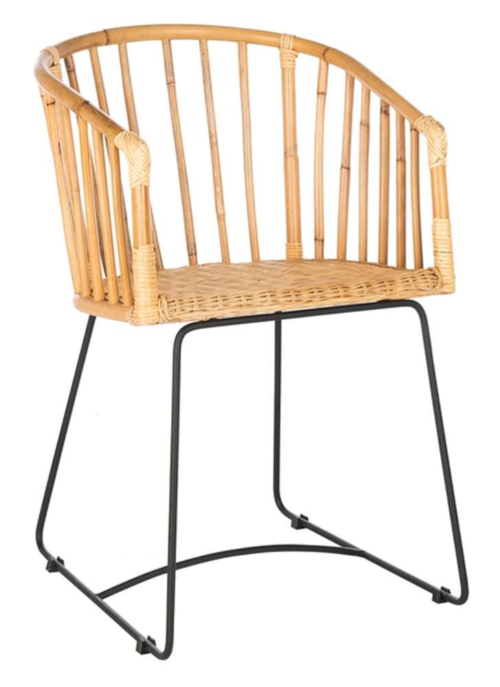 Safavieh - Siena Rattan Dining Chair - Natural Unfinished - Black - DCH6501A veiw 3