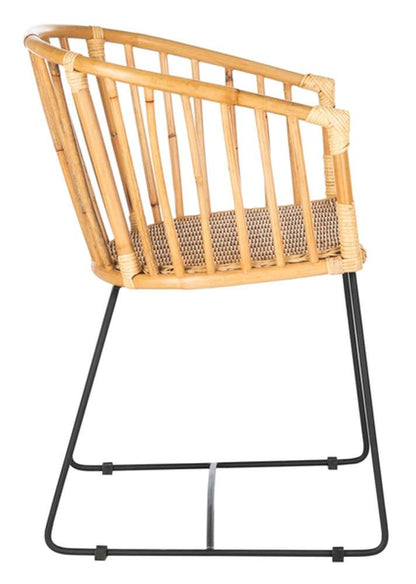 Safavieh - Siena Rattan Dining Chair - Natural Unfinished - Black - DCH6501A veiw 4