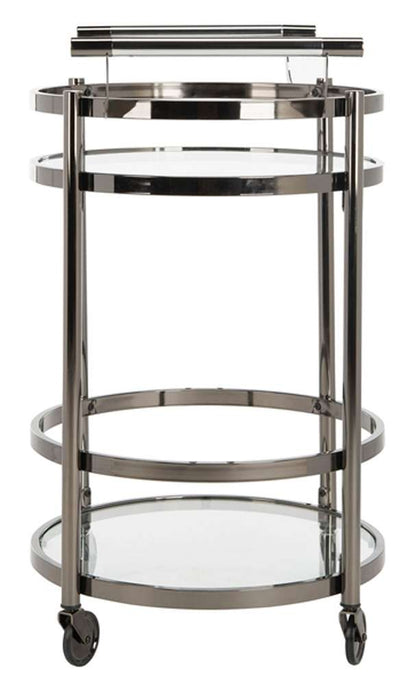 Safavieh - Sienna 2 Tier Round Bar Cart - Black Nickel - Glass - BCT8001A veiw 4