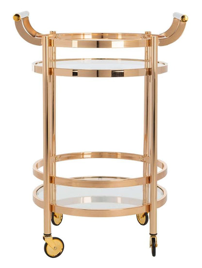 Safavieh - Sienna 2 Tier Round Bar Cart - Gold - Glass - BCT8001B veiw 1