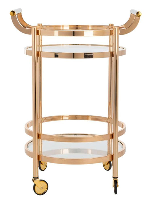 Safavieh - Sienna 2 Tier Round Bar Cart - Gold - Glass - BCT8001B veiw 1