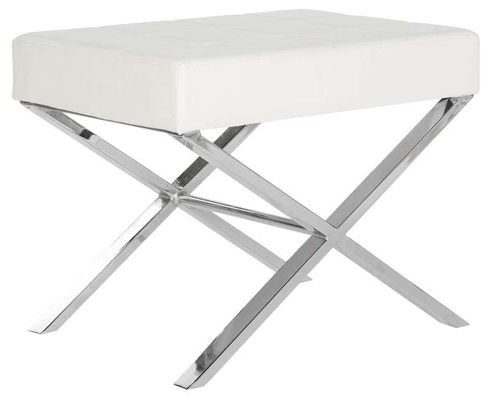 Safavieh - Sienna Ottoman - White - FOX2028B veiw 2