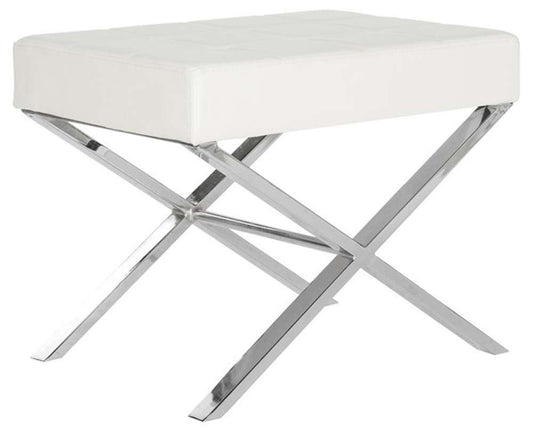 Safavieh - Sienna Ottoman - White - FOX2028B veiw 2