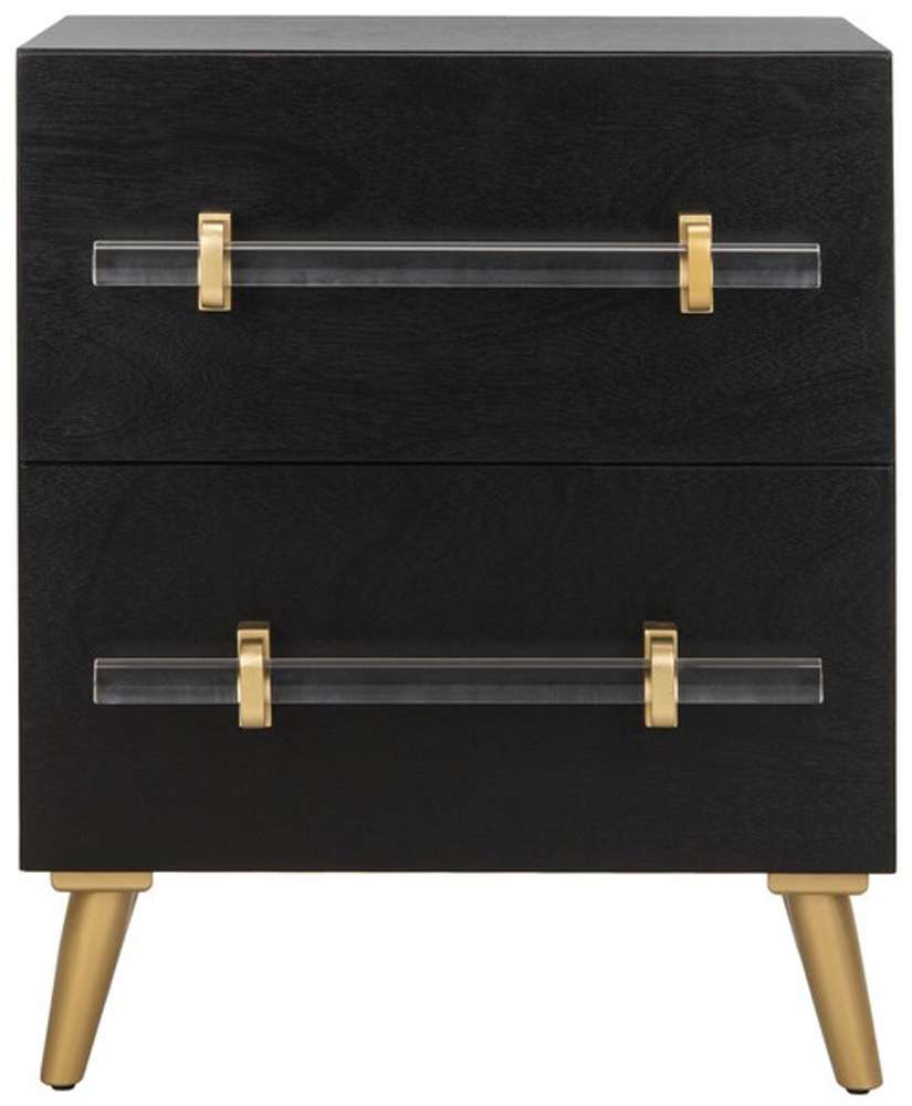 Safavieh - Sienne 2 Drawer Nightstand - Black - Gold - NST6600A veiw 1