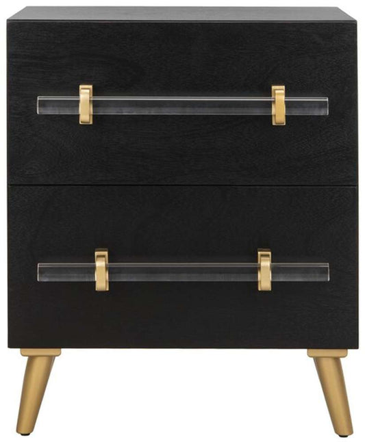 Safavieh - Sienne 2 Drawer Nightstand - Black - Gold - NST6600A veiw 1