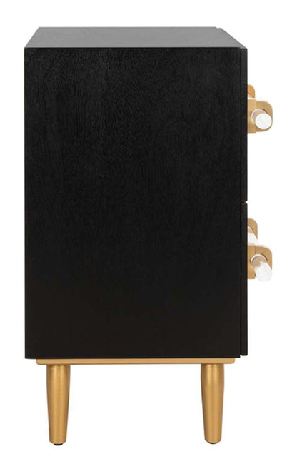 Safavieh - Sienne 2 Drawer Nightstand - Black - Gold - NST6600A veiw 3