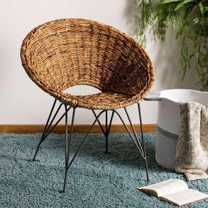 Safavieh - Sierra Rattan Accent Chair - Banana Natural - Black - ACH6501B veiw 2