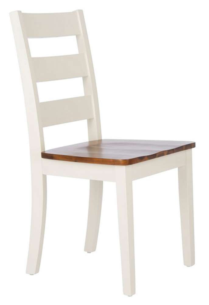 Safavieh - Silio Ladder Back Dining Chair - White - Natural  (Set of 2) - DCH9213A-SET2 veiw 3