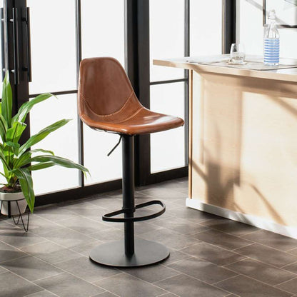 Safavieh - Sky Adjustable Swivel Barstool - Cognac - Black - BST3003A veiw 2