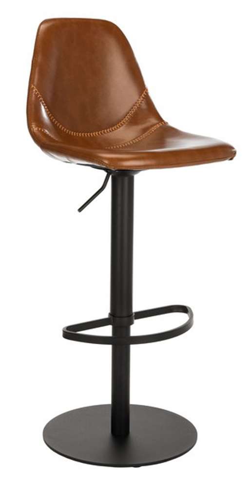 Safavieh - Sky Adjustable Swivel Barstool - Cognac - Black - BST3003A veiw 3