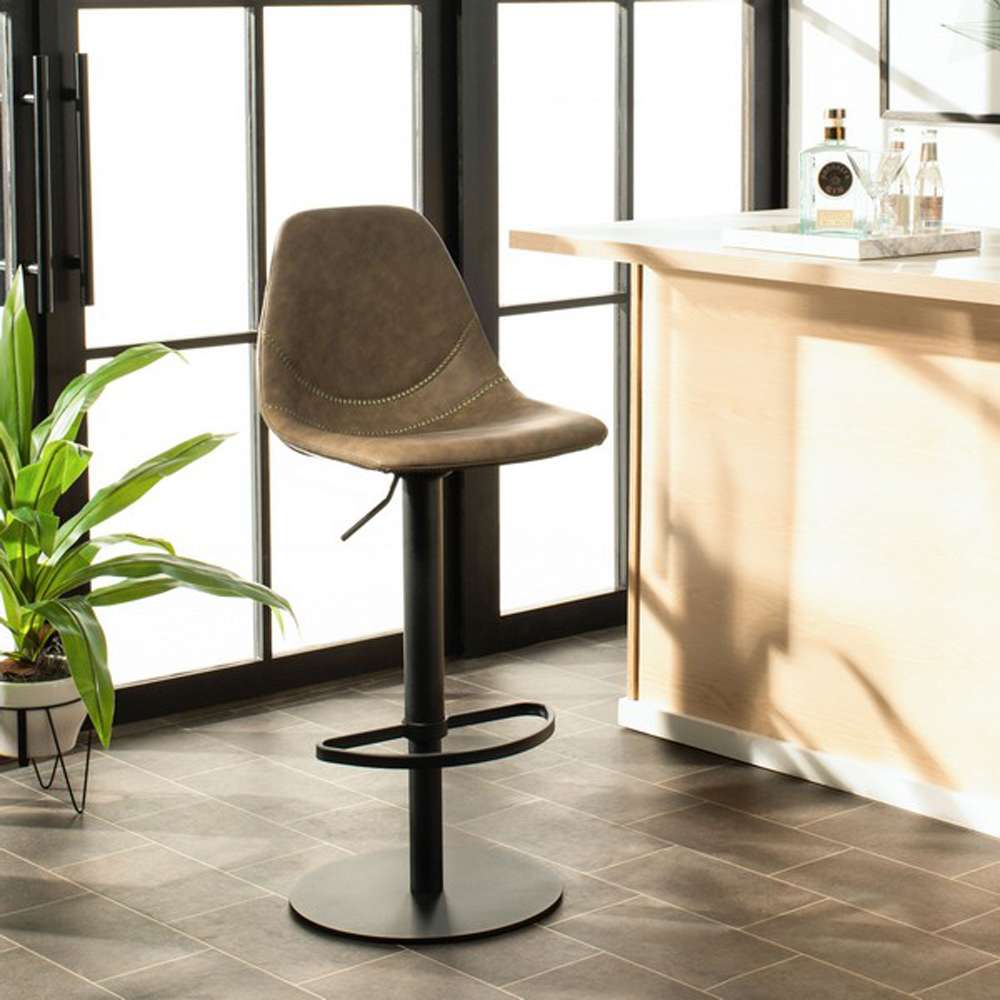 Safavieh - Sky Adjustable Swivel Barstool - Olive - Black - BST3003B veiw 2
