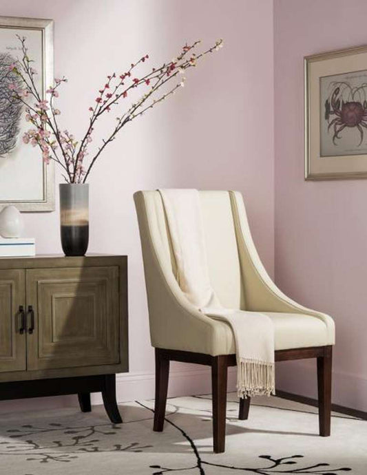 Safavieh - Sloping Arm Chair - Cream - Leather - MCR4500A veiw 2