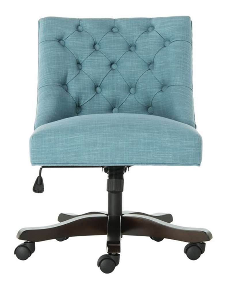 Safavieh - Soho Tufted Swivel Desk Chair - Light Blue - MCR1030E veiw 1