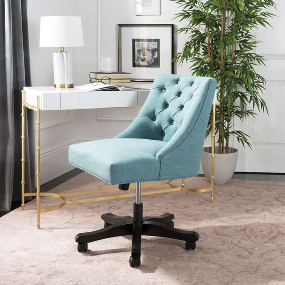 Safavieh - Soho Tufted Swivel Desk Chair - Light Blue - MCR1030E veiw 3