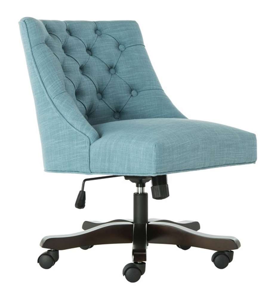 Safavieh - Soho Tufted Swivel Desk Chair - Light Blue - MCR1030E veiw 4