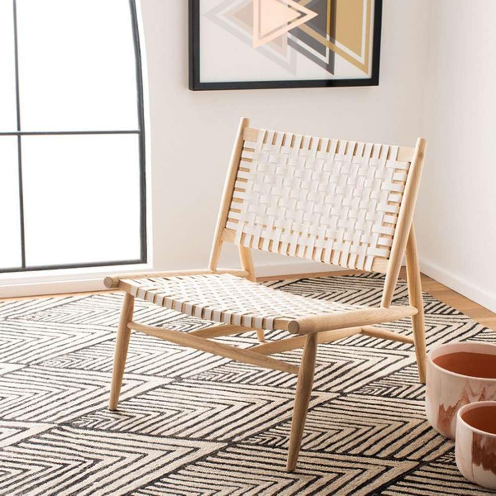Safavieh - Soleil Accent Chair - White - Natural - ACH1001A veiw 2